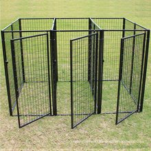 8′l X 4′w X 6′h Heavy Duty Outdoor Black 3 Run Dog Kennel.